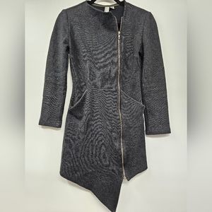 KIM SCHALK Westminster Long Jacket Front Zip Asymmetrical